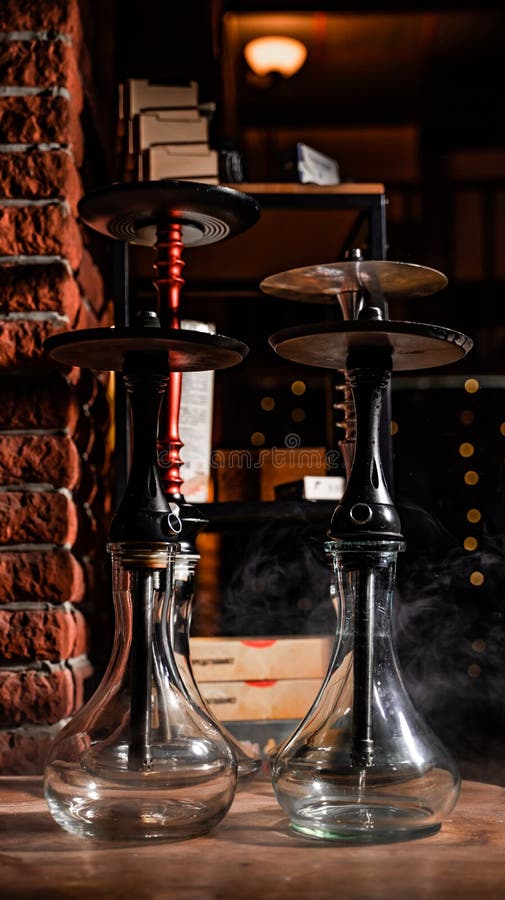Hookahs on Te Table in the Restaurant Stock Image - Image of luxury ...