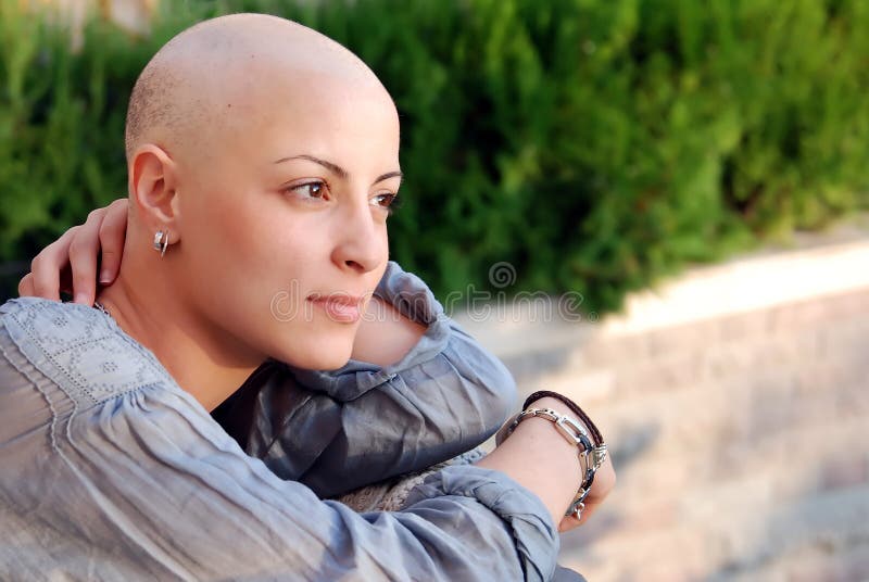 A beautiful cancer survivor with positive attitude. A beautiful cancer survivor with positive attitude