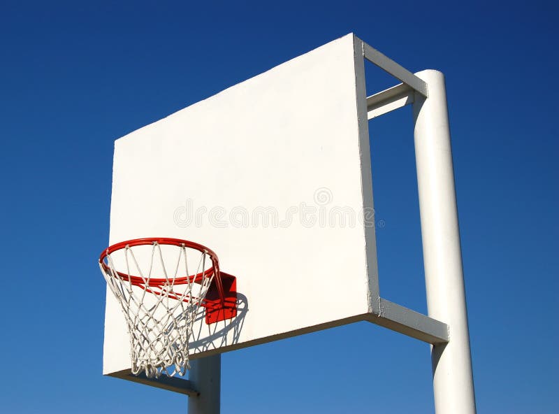 Outdoor basketball hoop against the blue sky. Outdoor basketball hoop against the blue sky