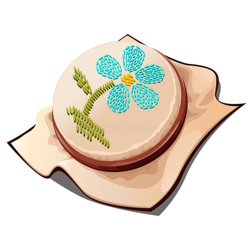 Download Hoops For Embroidery With The Image Of A Flower. Vector ...