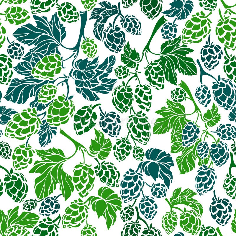 Hop corn. Vector seamless pattern. Organic beer