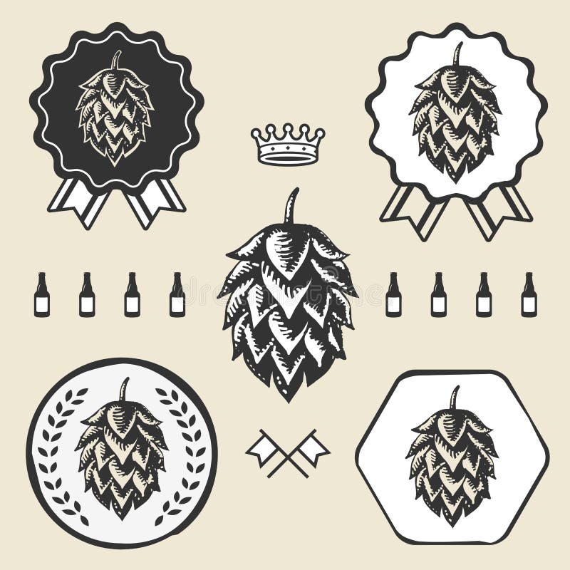 Hop craft beer vintage sign symbol label element royalty free illustration Hop craft beer vintage sign symbol label element royalty free illustration