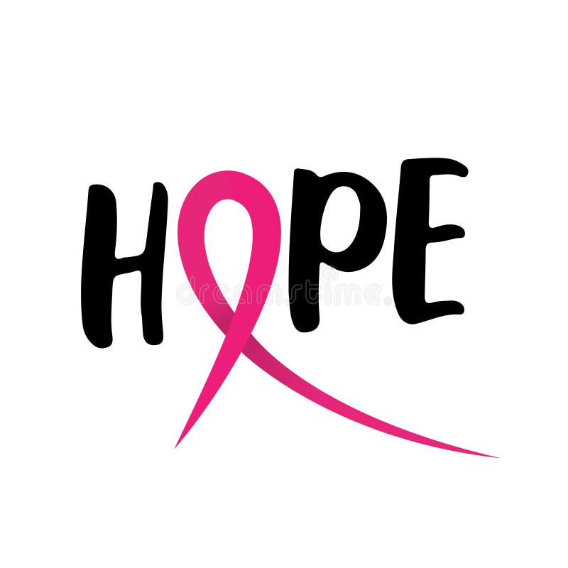 Hope Breast Cancer - hand drawn Breast Cancer Awareness month royalty free illustration Hope Breast Cancer - hand drawn Breast Cancer Awareness month royalty free illustration