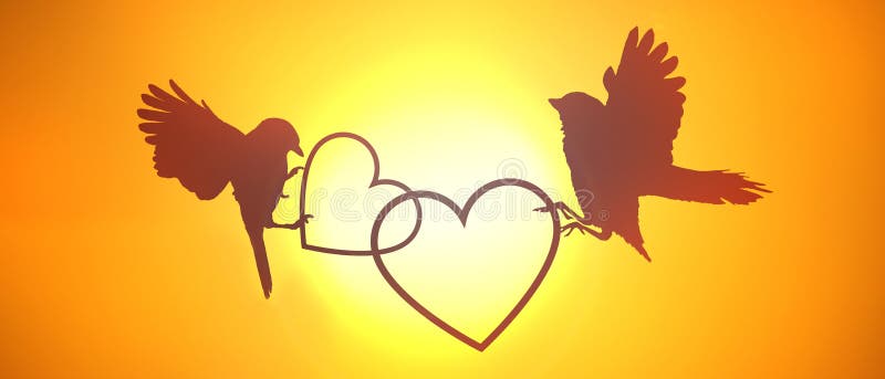 Hope and love life Concepts with bird symbols and heart shapes, soul mates and trusts, beliefs with faith on a background