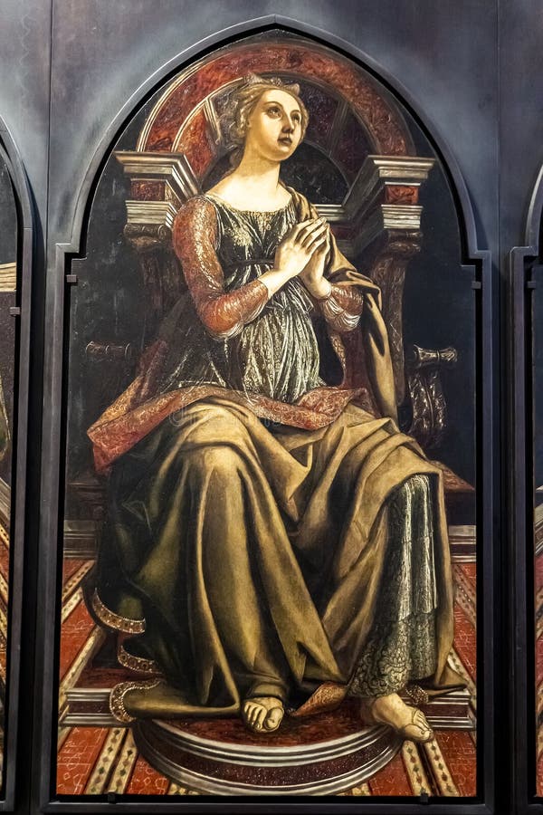 Hope, from panels depicting the Virtues in Uffizi Gallery in Florence, Italy