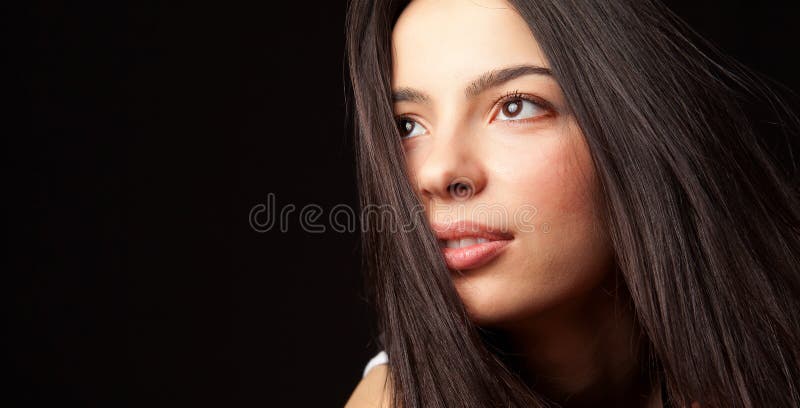 Hopeful young cute student woman stock images