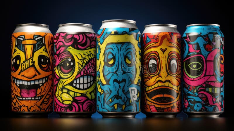 Hops beer can graphic stock de ilustración