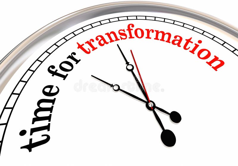 Time for Transformation Evolution Change Clock 3d Illustration. Time for Transformation Evolution Change Clock 3d Illustration