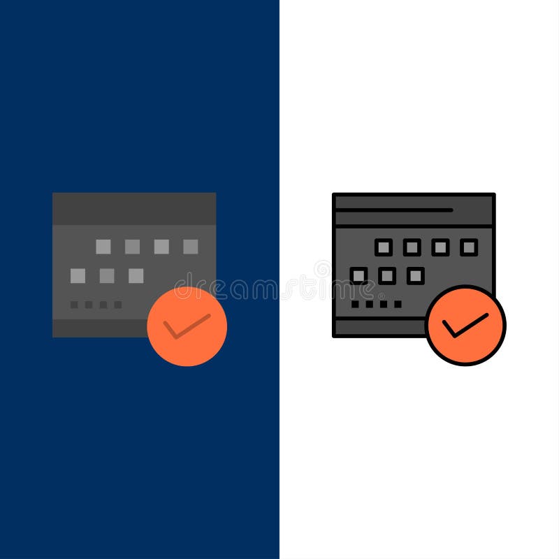 Horario, aprobado, negocio, calendario, acontecimiento, plan, iconos de planificación El plano y la línea icono llenado fijaron e libre illustration Horario, aprobado, negocio, calendario, acontecimiento, plan, iconos de planificación El plano y la línea icono llenado fijaron e libre illustration