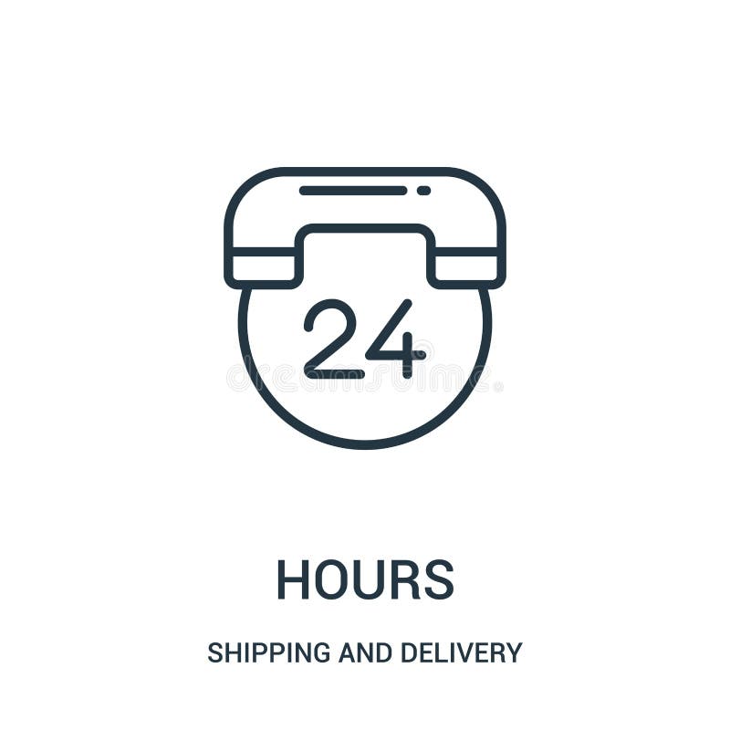 horas de vector del icono de la colección del envío y de la entrega Línea fina ejemplo del vector del icono del esquema de las ho ilustración del vector horas de vector del icono de la colección del envío y de la entrega Línea fina ejemplo del vector del icono del esquema de las ho ilustración del vector