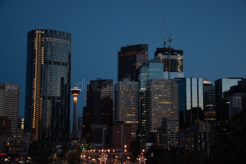 Horisont av Calgary arkivfoto Horisont av Calgary arkivfoto