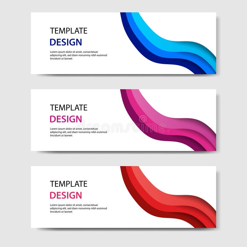 Horisontalbaner med abstrakt pappers- klippt stil 3D Vektordesignorientering för rengöringsduk, baner, titelrad, rubrik, blogg, r stock illustrationer Horisontalbaner med abstrakt pappers- klippt stil 3D Vektordesignorientering för rengöringsduk, baner, titelrad, rubrik, blogg, r stock illustrationer