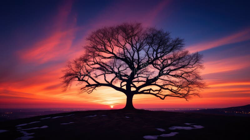 Horizon black tree royalty free illustration