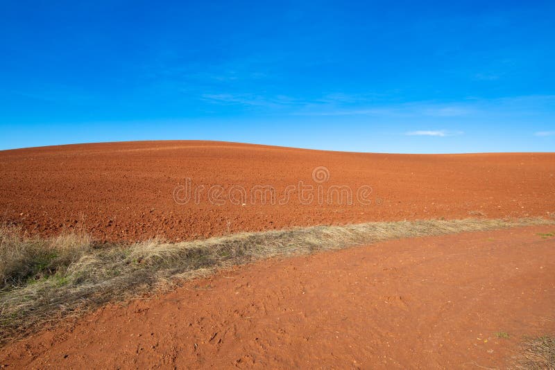 Horizon of brown earth field hill and blue sky stock image Horizon of brown earth field hill and blue sky stock image