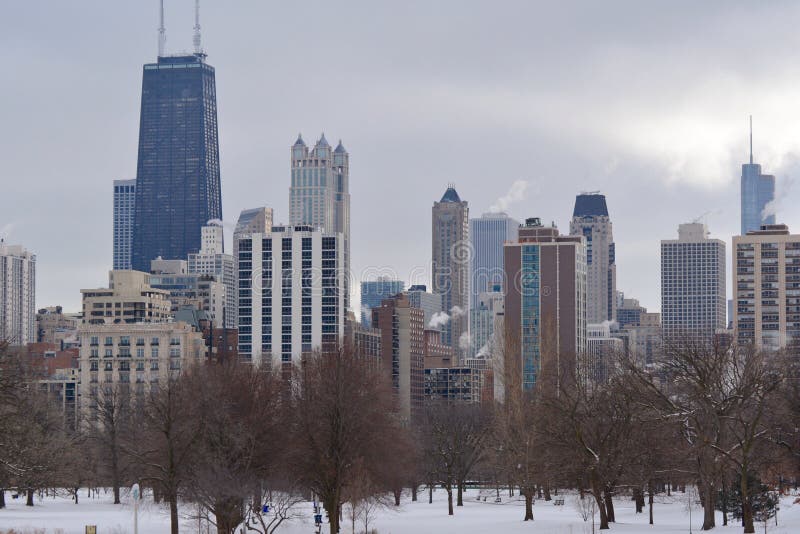 Horizon de l'hiver de Chicago image libre de droits Horizon de l'hiver de Chicago image libre de droits