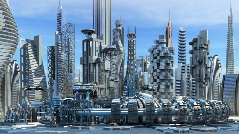 Horizon de la science-fiction illustration stock Horizon de la science-fiction illustration stock