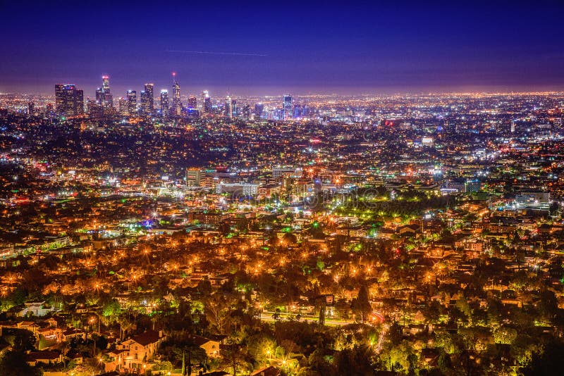 Horizon de Los Angeles d'observatoire de Griffith image libre de droits Horizon de Los Angeles d'observatoire de Griffith image libre de droits