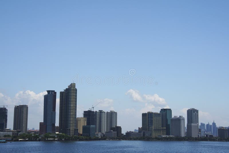 horizon de Manille Philippines de ville de baywalk photos libres de droits horizon de Manille Philippines de ville de baywalk photos libres de droits