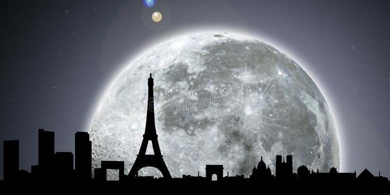 horizon de Paris de nuit de lune horizon de Paris de nuit de lune