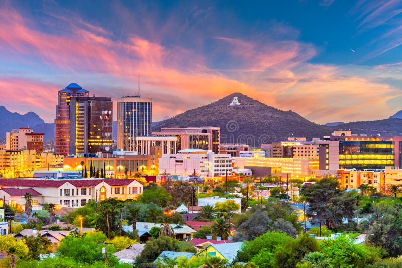 Horizon de Tucson, Arizona, Etats-Unis photos libres de droits Horizon de Tucson, Arizona, Etats-Unis photos libres de droits