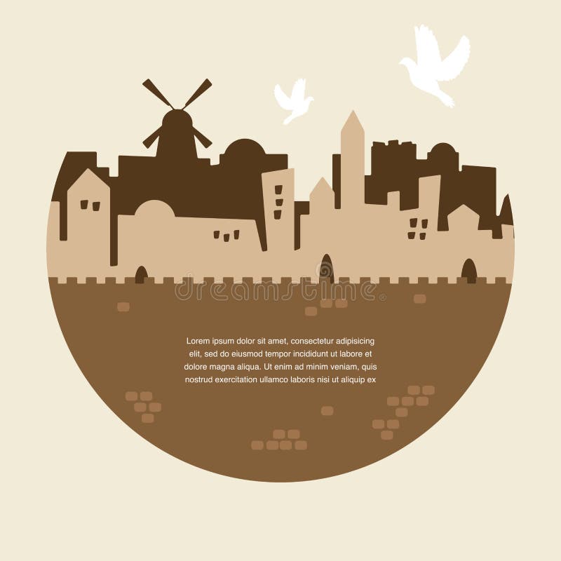 Horizon de vieille ville de Jérusalem illustration de vecteur Horizon de vieille ville de Jérusalem illustration de vecteur