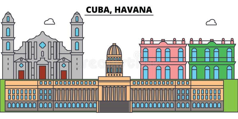 L horizon De Ville De Vecteur D architecture Du Cuba  La 