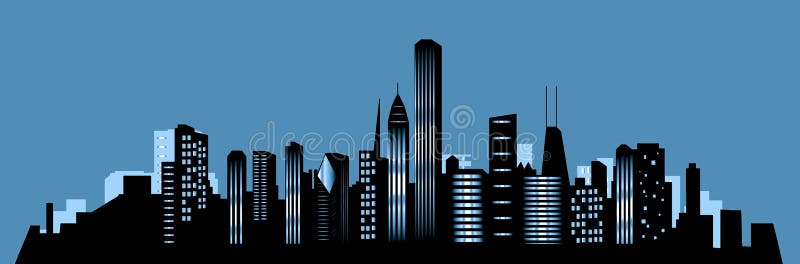 Horizon de ville de Chicago illustration de vecteur