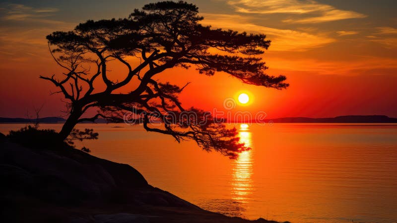 Horizon sun art stock illustration