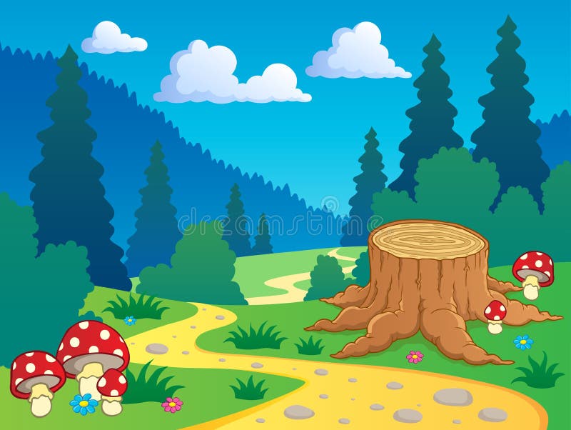 Horizontal 7 de forêt de dessin animé illustration libre de droits Horizontal 7 de forêt de dessin animé illustration libre de droits