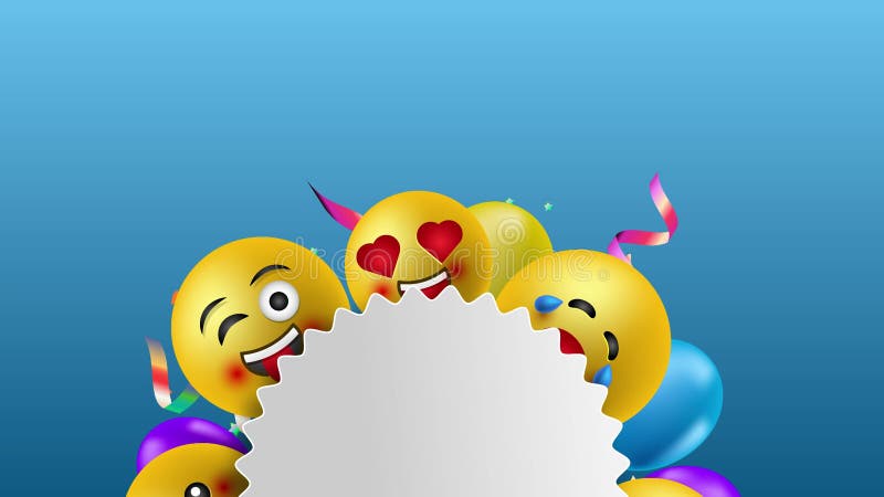 Horizontal animated background with emoticons horizontal animated background with emoticons illustrations ilustração royalty free