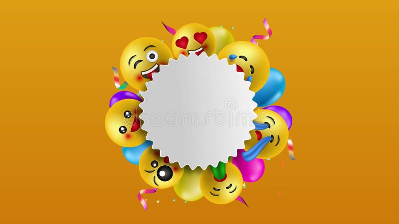 Horizontal animated background with emoticons horizontal animated background with emoticons illustrations ilustração do vetor