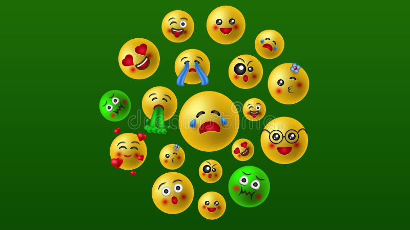 Horizontal animated background with emoticons horizontal animated background with emoticons illustrations ilustração do vetor
