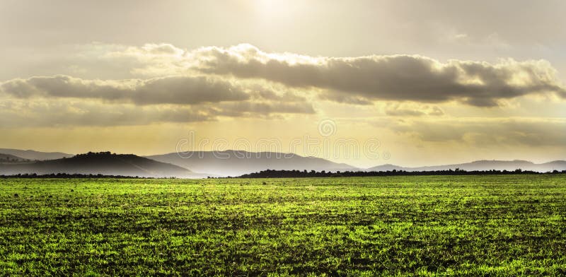Horizontal avec la zone verte et le ciel excessif images libres de droits Horizontal avec la zone verte et le ciel excessif images libres de droits