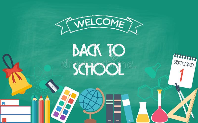 Welcome back to school web banner illustration of papercut