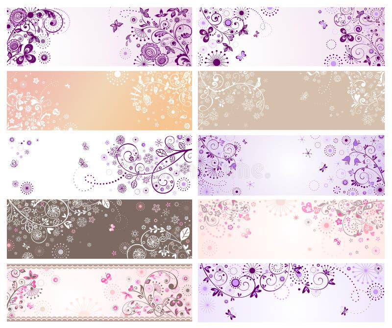 Horizontal banners for wedding design vector illustration Horizontal banners for wedding design vector illustration