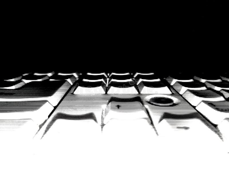 Horizontal Black and White Keyboard Illustration Background Stock