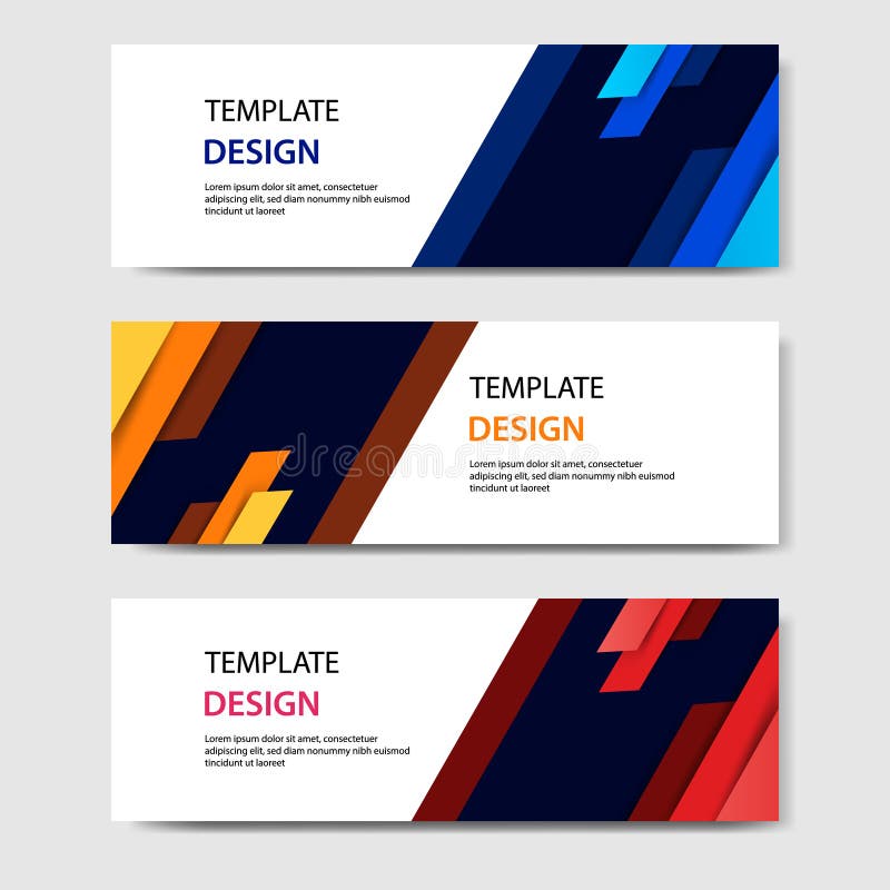 Horizontal geometric shape banner template abstract paper cut style. Vector design layout for web, banner, header, print flyers royalty free illustration Horizontal geometric shape banner template abstract paper cut style. Vector design layout for web, banner, header, print flyers royalty free illustration