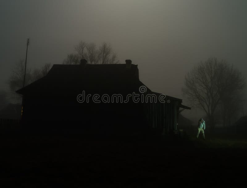 Horizontal classic zombie horror cabin with zombie scary backgro. Und house haunted old thailand abandoned nature green farm vintage landscape outdoor scene royalty free stock photo Horizontal classic zombie horror cabin with zombie scary backgro. Und house haunted old thailand abandoned nature green farm vintage landscape outdoor scene royalty free stock photo