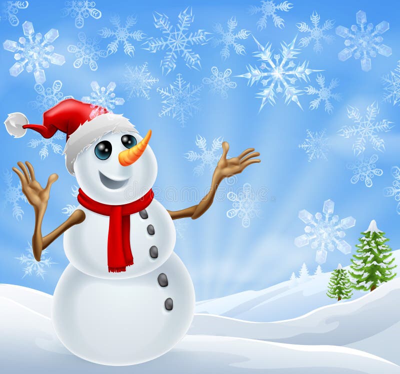Horizontal de l'hiver de bonhomme de neige de Noël illustration libre de droits Horizontal de l'hiver de bonhomme de neige de Noël illustration libre de droits