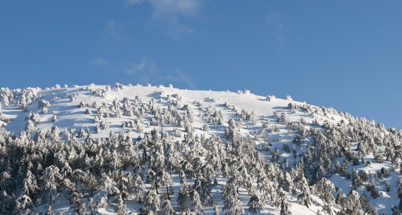 Horizontal de l'hiver, montagnes de Troodos photos libres de droits Horizontal de l'hiver, montagnes de Troodos photos libres de droits