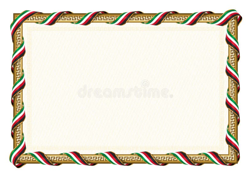Horizontal Frame and Border with Kuwait Flag Stock Vector