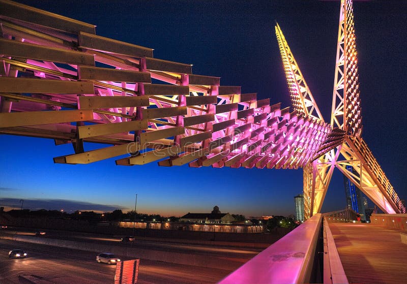 Sky dance bridge on I-40 in Oklahoma City, horizontal image