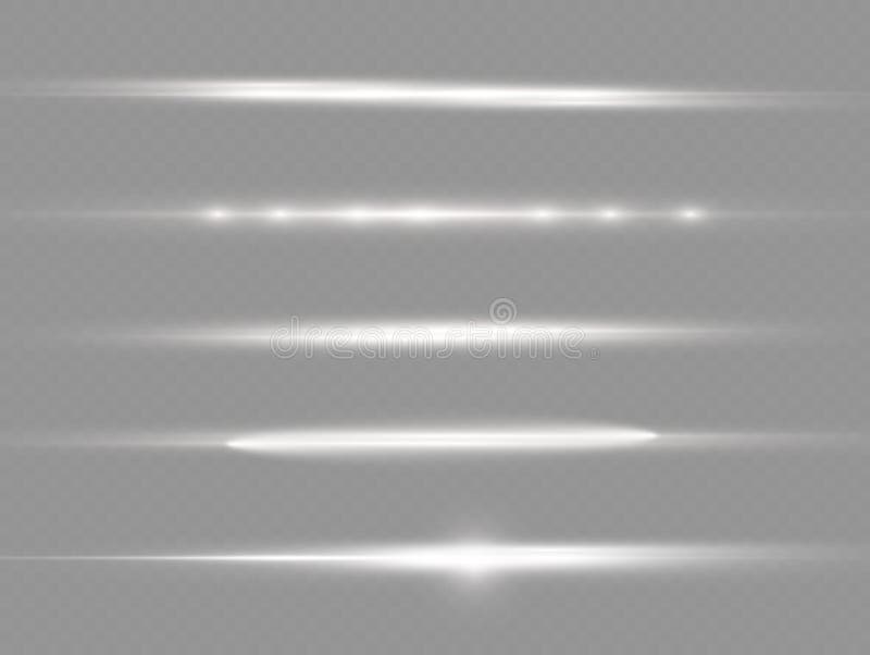 Horizontal Light Rays, Flash White Horizontal Line Stock Vector ...