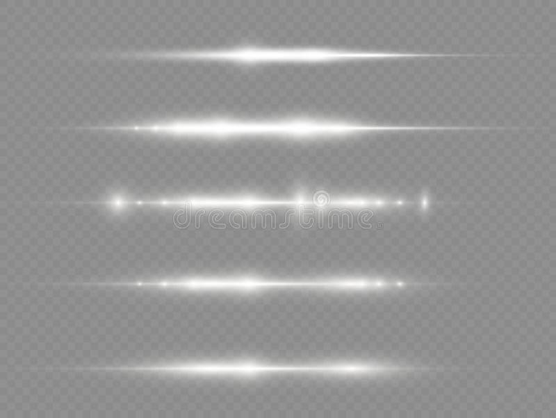 Horizontal Light Rays, Flash White Horizontal Line Stock Vector ...