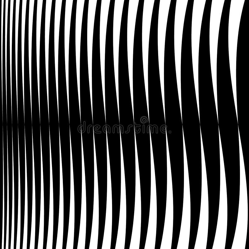 Horizontal lines, stripes - Waving, wavy lines from thick to thi royalty free illustration