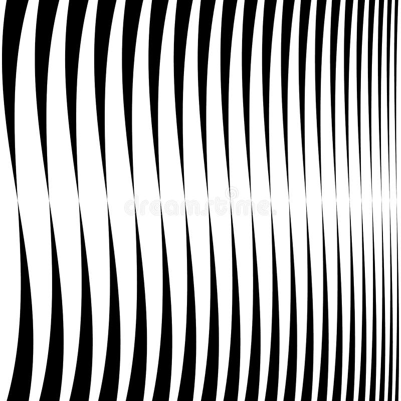Horizontal lines, stripes - Waving, wavy lines from thick royalty free illustration