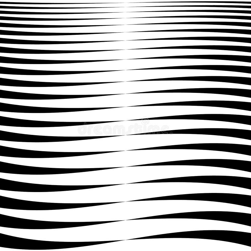 Horizontal lines, stripes - Waving, wavy lines from thick stock illustration