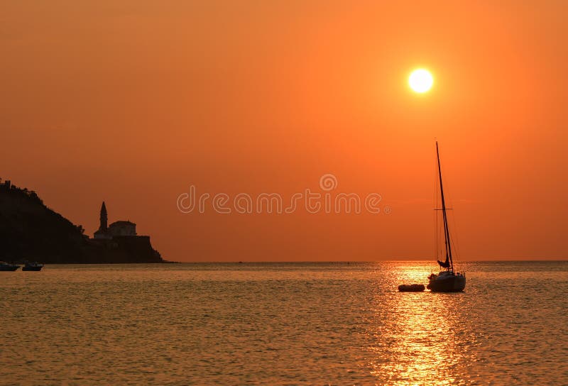 Sunset over the Adriatic sea