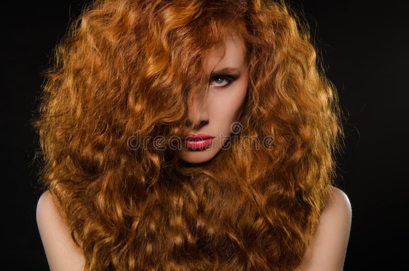 Horizontal portrait of woman with red hair