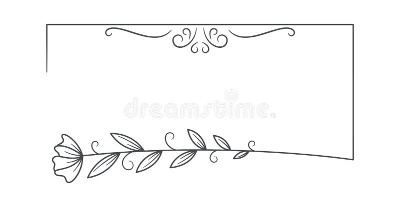 Forma do quadro de casamento de retângulo horizontal ilustração do vetor